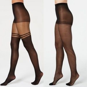 Women's INC International Concepts Horizontal Ribbon & Mock Thigh High Tights XS